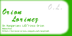 orion lorincz business card